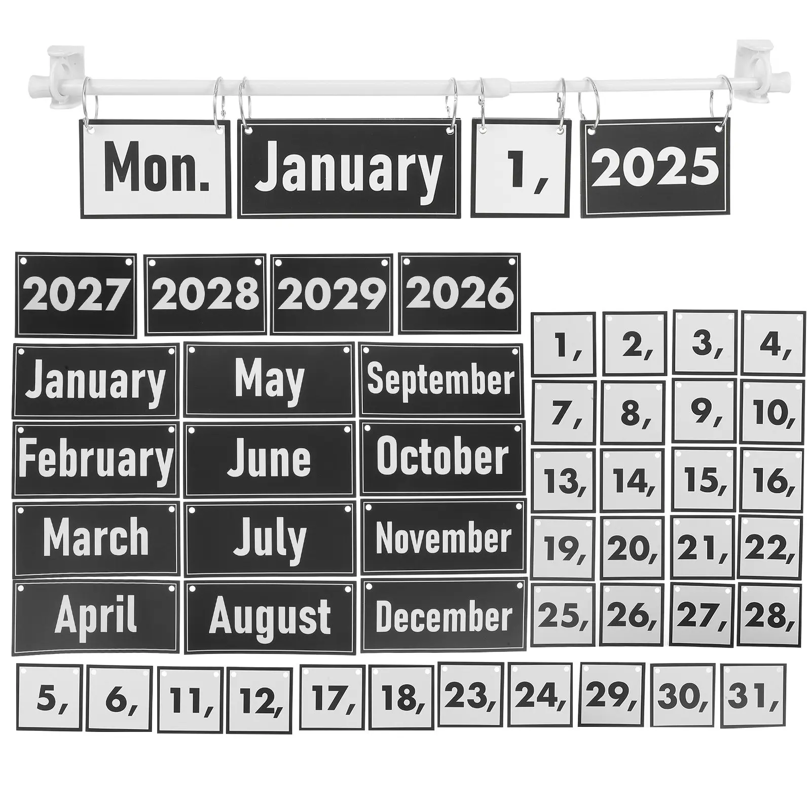 

1Set Flip Classroom Calendar Bulletin Board Set 2025-2029 Boho Style Date Cards Preschool Elementary Classroom Calendar