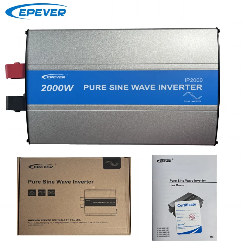 EPEVER 2000W Inverter Pure Sine Wave 24V 48V DC Input 110V120V 220V230VAC Output Solar Panel Off Grid Tie Inverter IPower2kw