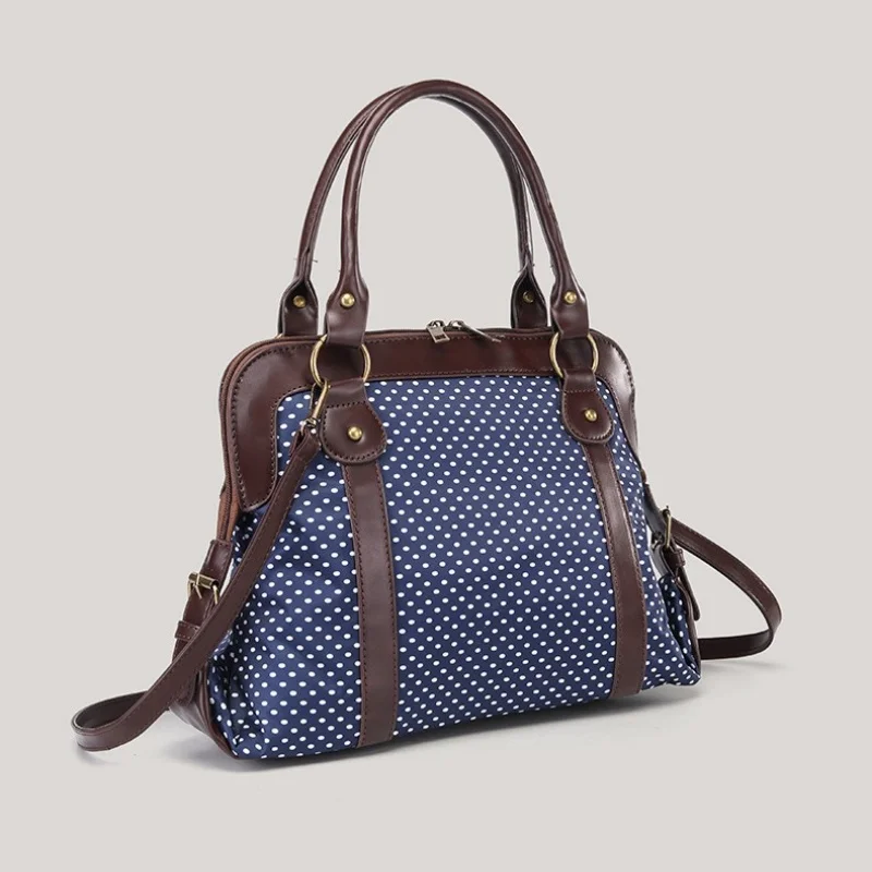 Vintage Polka Dot Women'S Tote Bag Fashion Large Capacity All Match Daily Totes Bag Commuter Top Handled Shoulder Crossbody Bag