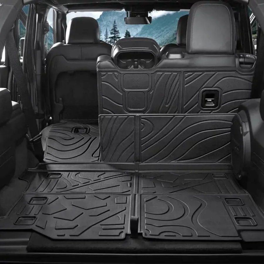 

Cargo Mat for 2018-2025 2026 Jeep Wrangler JL 4-Door Unlimitied Full Coverage All Weather TPE Protector Cargo Mat with Backrest