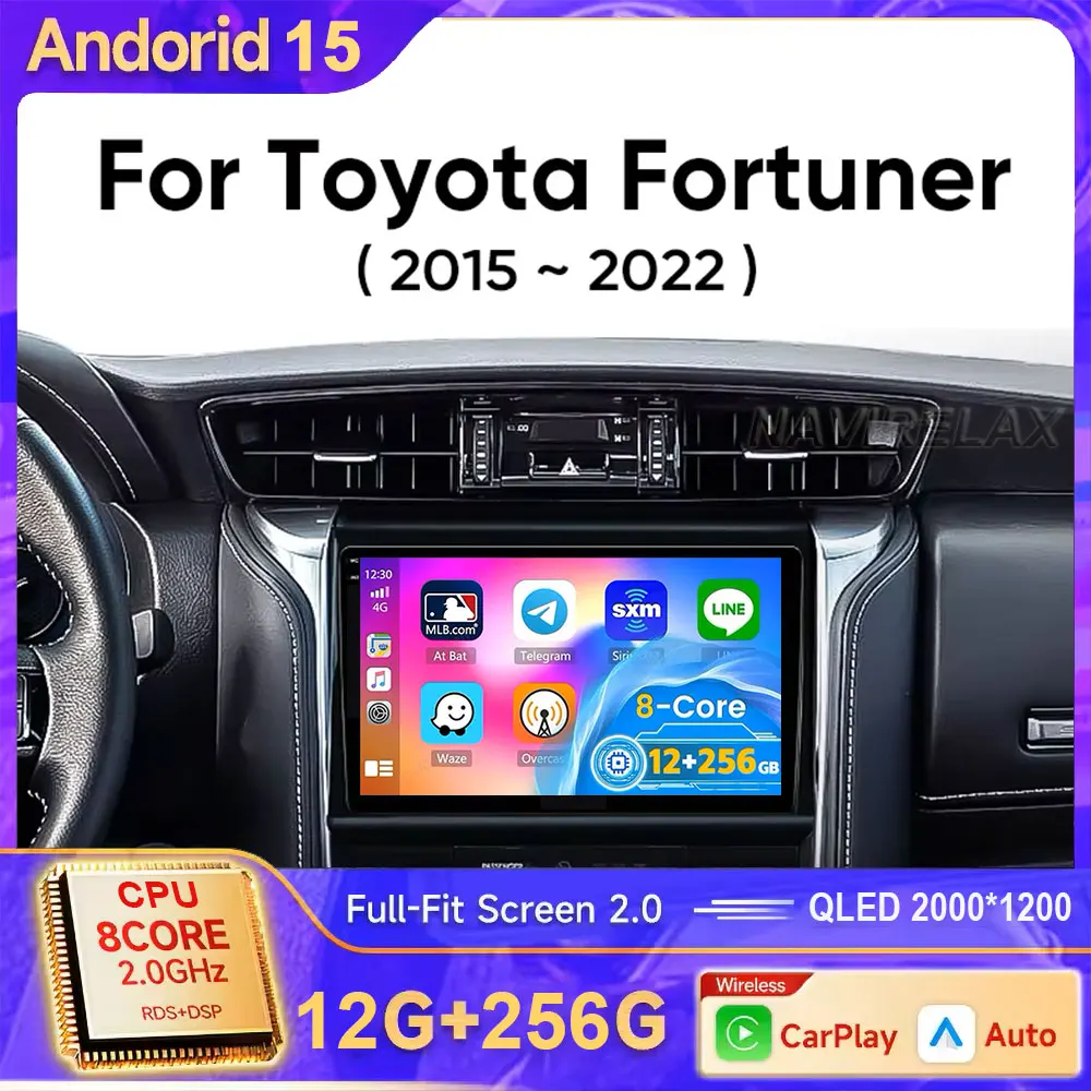 

Android 15 Car Radio For Toyota Fortuner 2 2015 2016 2017 2018 2019 2020 GPS NAVI Qualcomm BT Multimedia Stereo Video Player