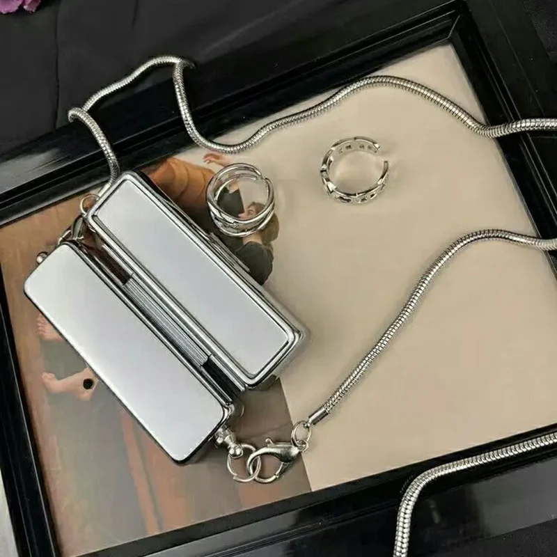 Lipstick Bag MINI Metallic Style Stainless Steel Chains Fashion Hasp Purse Euro-America Style