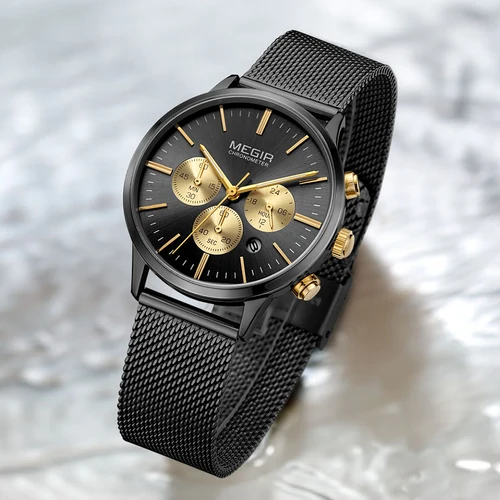 Imagen 2 del producto Relojes MEGIR de lujo para mujer, reloj de pulsera deportivo informal de cuarzo resistente al agua para mujer, reloj de vestir para mujer, reloj femenino de 24 horas 2011