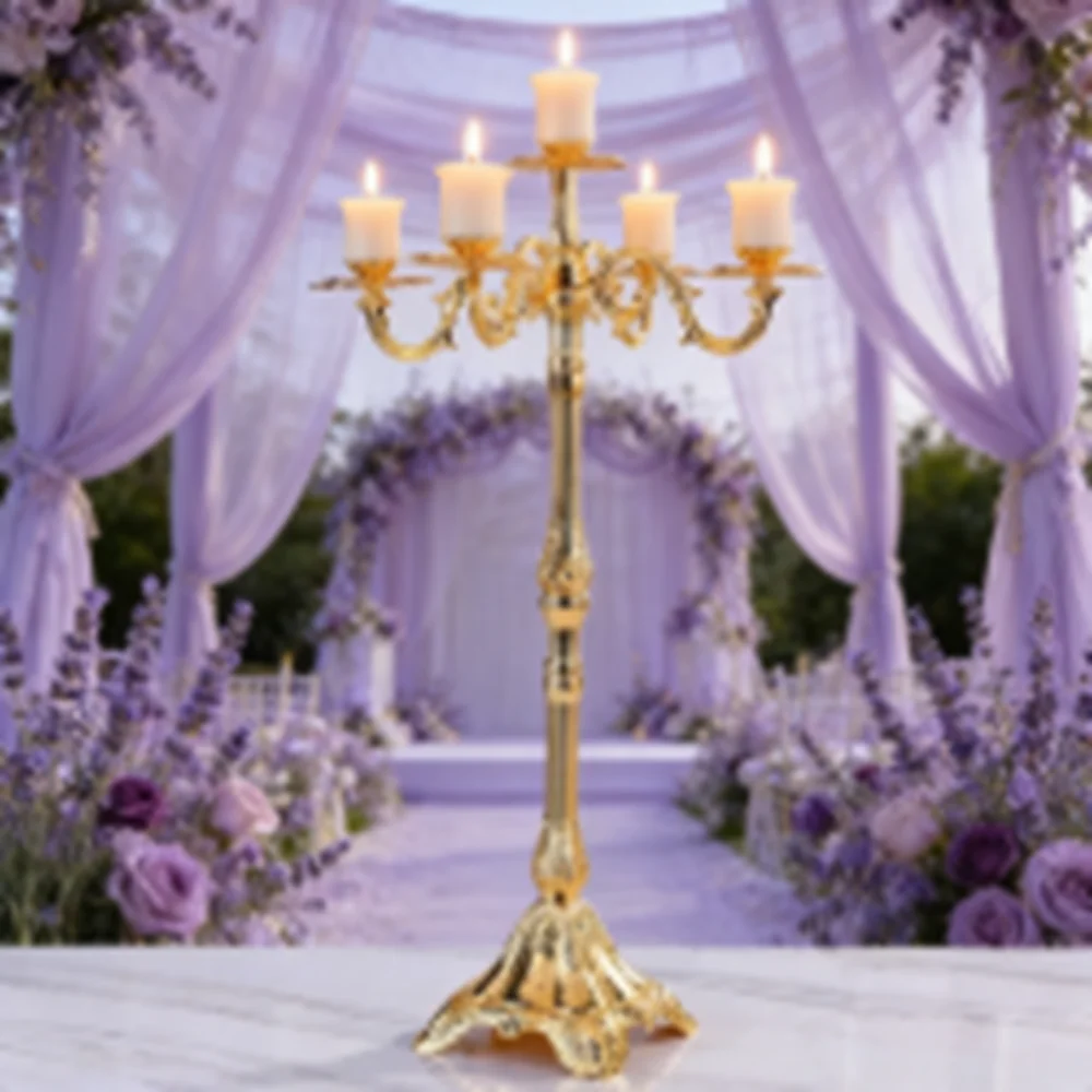 

weddings Improvement 5 arms candelabra centerpieces modern custom candle holder tapper luxury brass gold tall candle holder 392