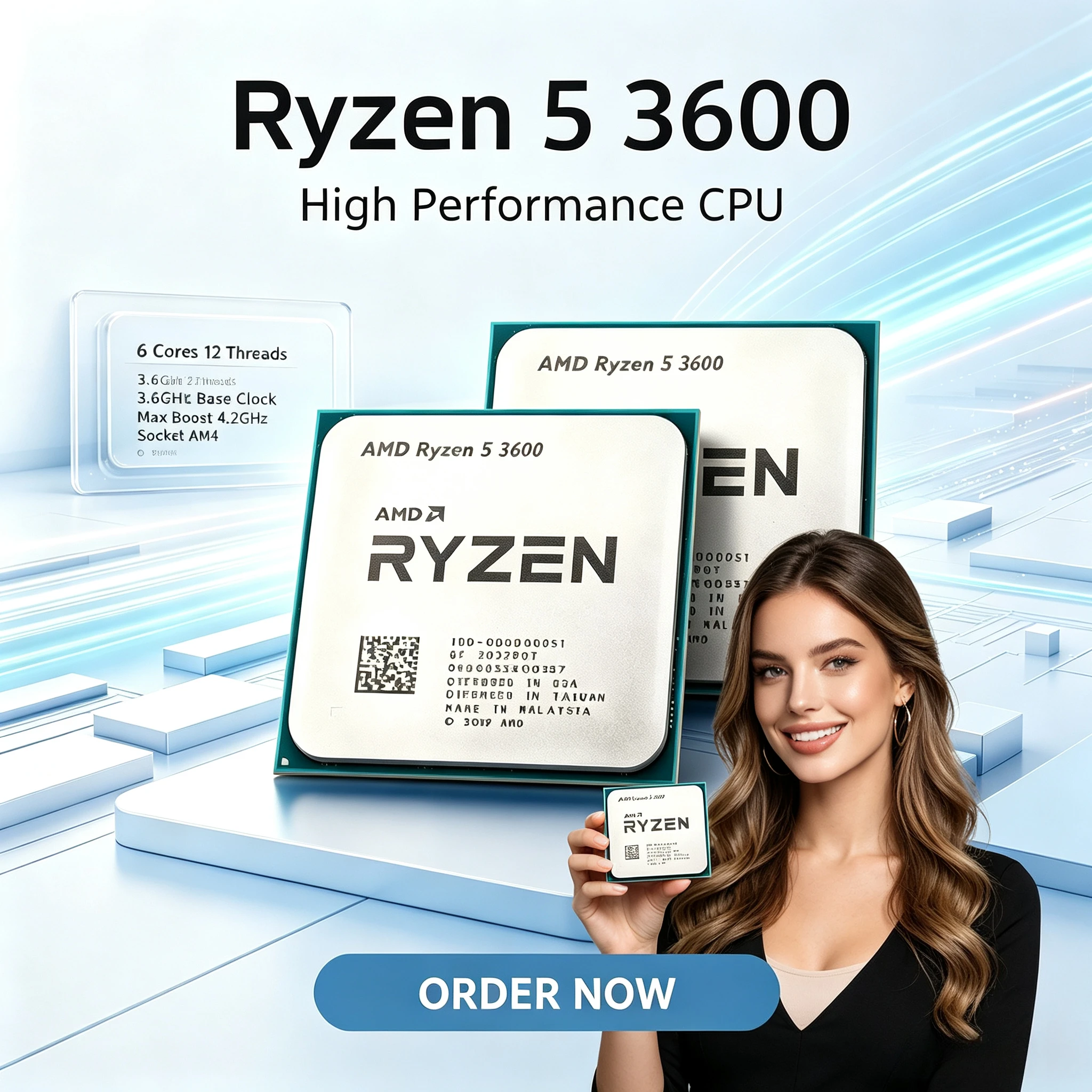 AMD Ryzen 5 R5 3600 3.6GHz 6-Core 12-Thread CPU Processor LGA AM4
