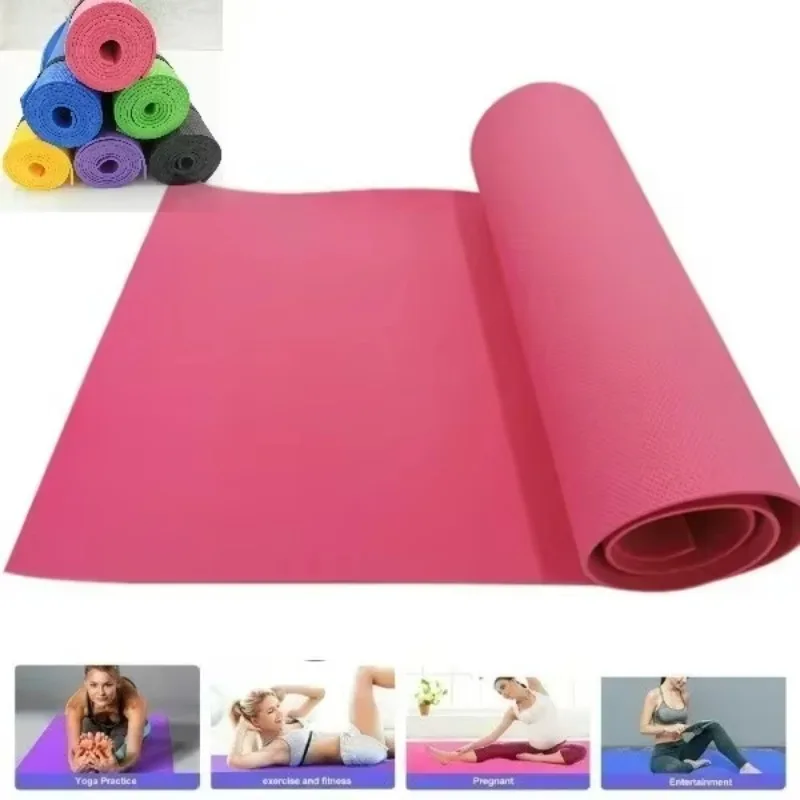 Esteras de Yoga antideslizantes de 4MM de espesor, 173cm x 61cm, para ejercicio, Fitness, insípido, Pilates, entrenamiento, gimnasio, con vendaje,