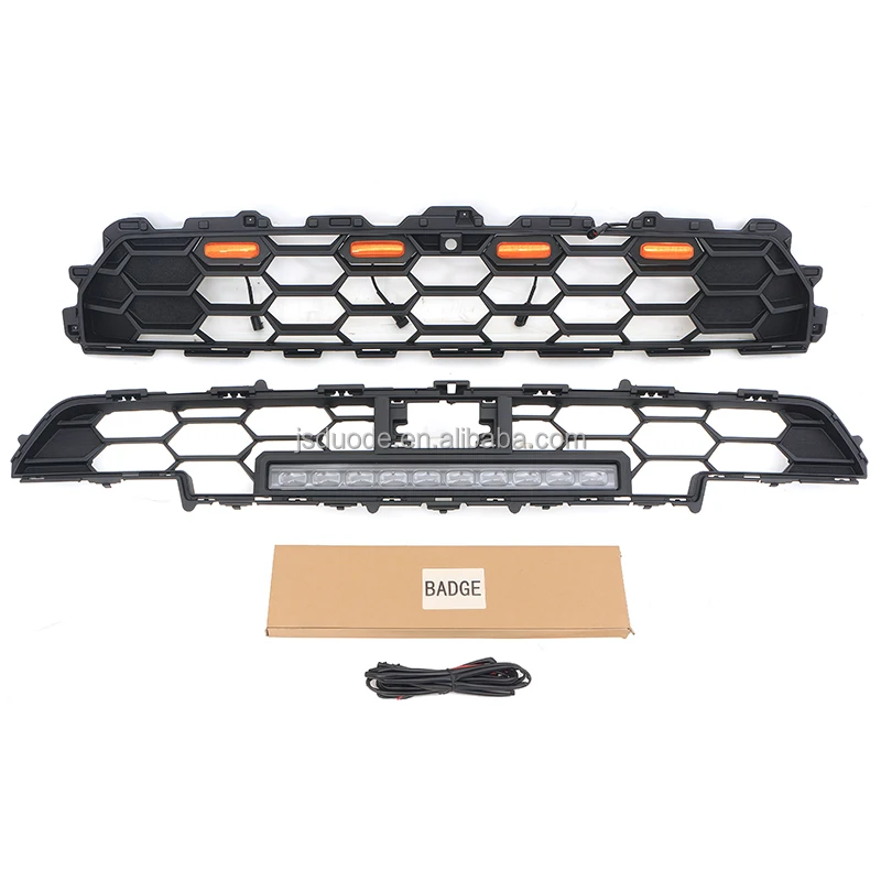 

2025+ New Style ABS Matte Black Grille With Light &Light Bar Fits for 4runner