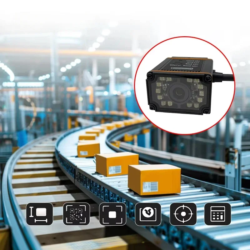 Pembaca Kode Batang Industri Sakelar POE yang Disesuaikan Tampilan Mesin Pemasangan Tetap Ethernet Dengan Kamera HD