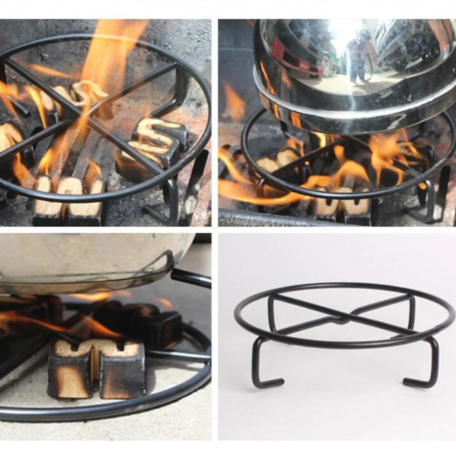 

Round Iron Trivet Heat Resistant Versatile Compact Heavy Duty Metal Support Rack for Camping BBQ Hiking Home Use Backpacking