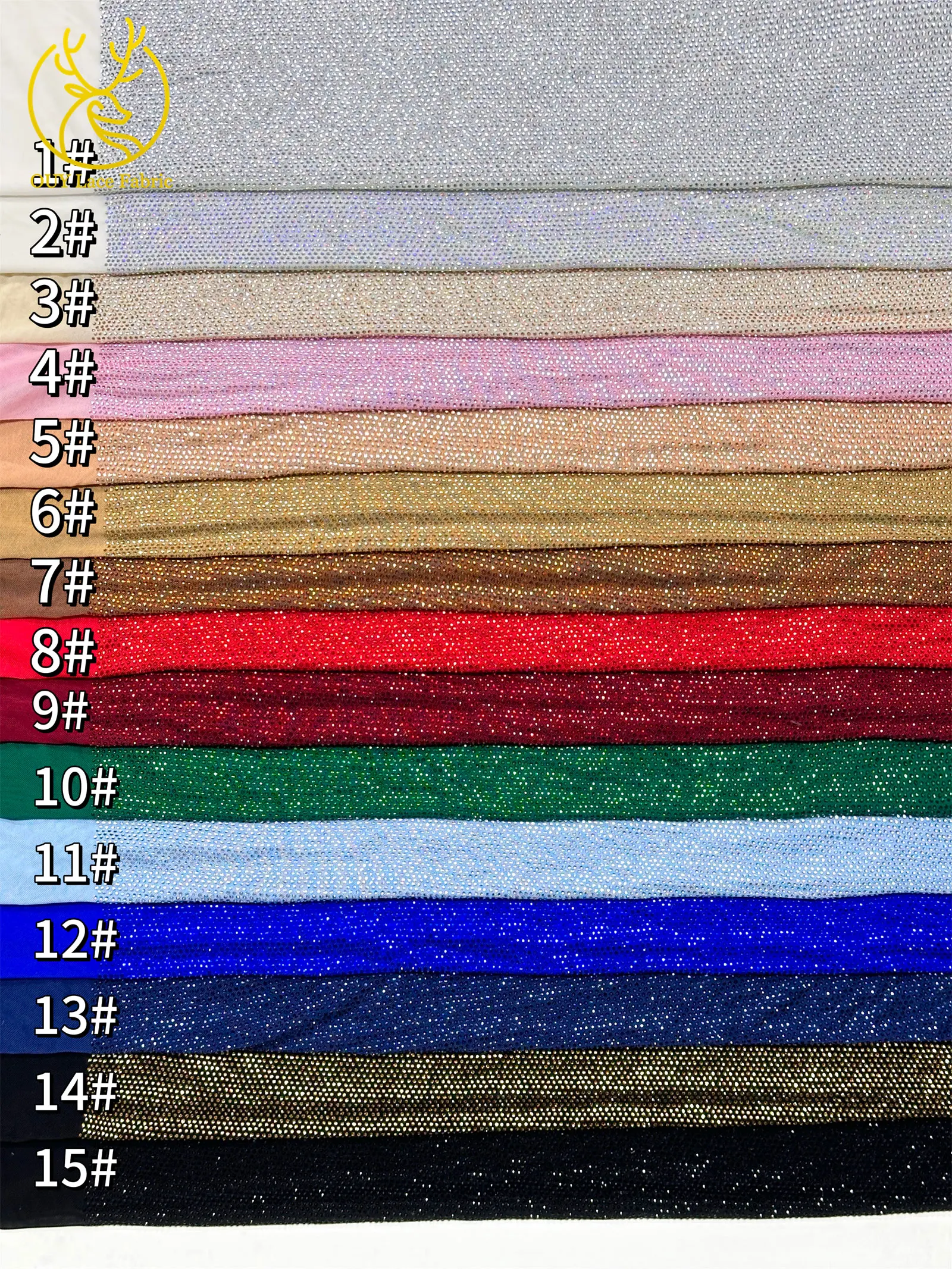 Luxuriöser Glas-Strass-Spitzenstoff im afrikanischen Stil, 2026 französischer und nigerianischer Stretch-Spitzenstoff, Party-Kleid, in 1 Yard genäht. – Detail 23