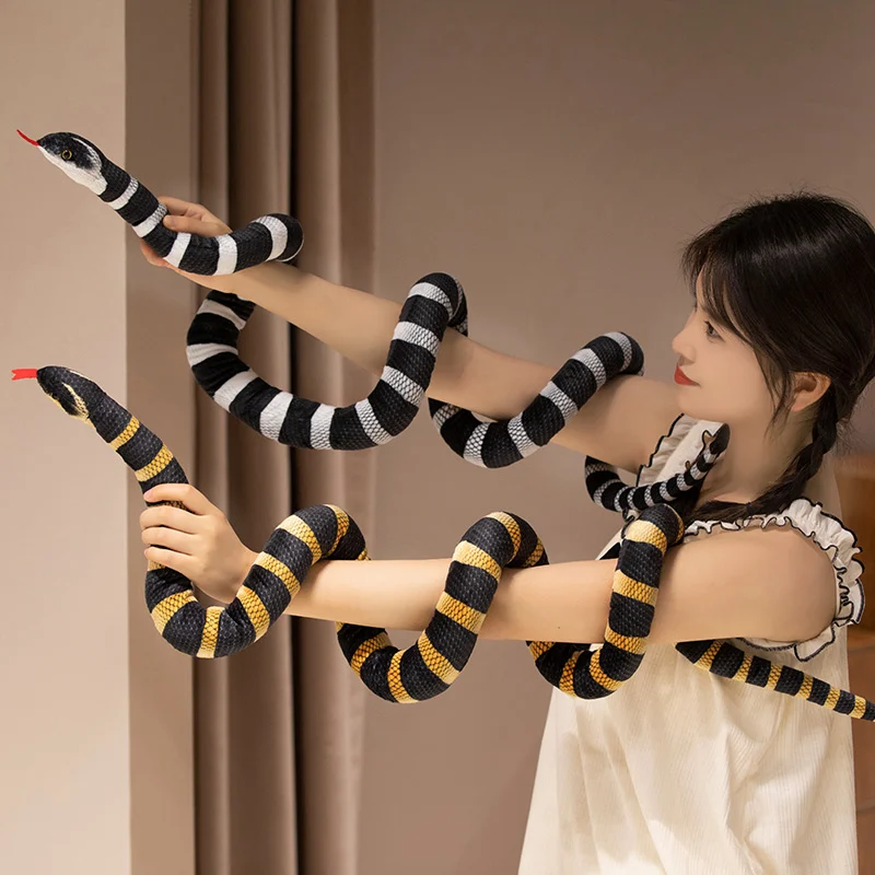 150CM Four Colors Simulation Snake Plush Toy Real Life Stuffed Krait Corn Snake Plush Doll Creative Room Decor Birthday Gifts