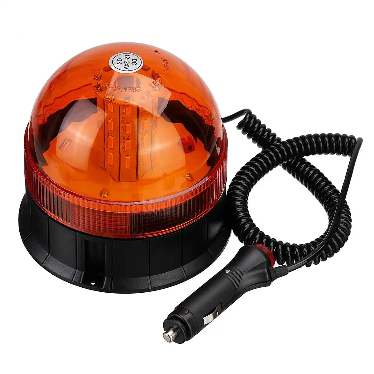 Magnetic Roof LED Rotating Flash Strobe Light Warning Beacon Signal Indicator Lamps Amber Truck Trailer Tractor Bus 12V-24V