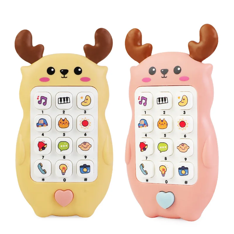 Baby Early Education Puzzle Phone Toys  Montessori Educationtoys Baby Can Chew On Light Music Mobile Phone Toys For Kids Gift