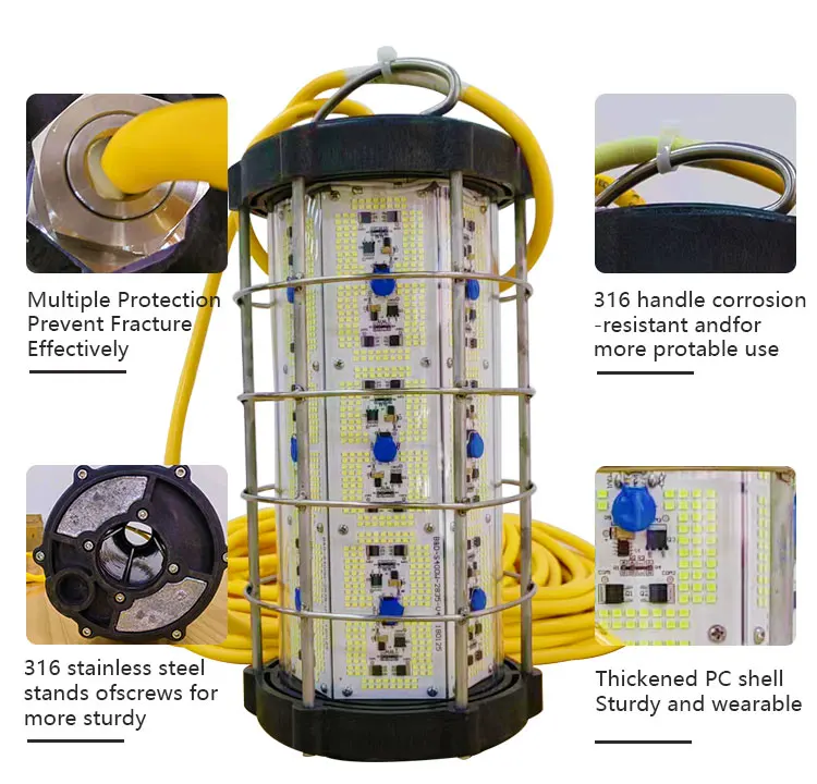 يقوم المصنع بتخصيص ضوء الصيد LED بقدرة 1000 وات، ضوء السمك الأبيض والأخضر، الضوء البحري #4
