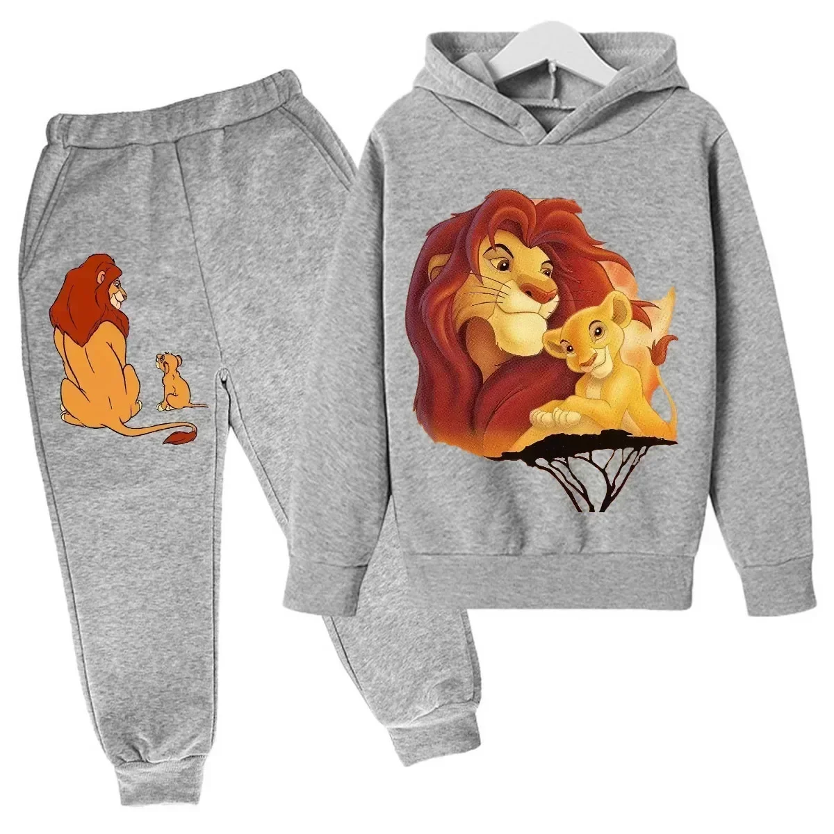 Disney-Boys and Girls Lion King Simba Hoodie Casual Suit Classic Clothing Fashion Spring/Autumn Holiday Gifts Kids Clothes Girls