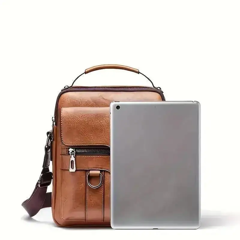 2025 Newpractical Shoulder Bag For 9.7" Ipad Men PU Leather Flaps Men's Crossbody Bags Business Flap Male Solid Messenger Travel