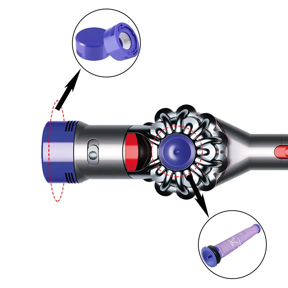 1 buah Filter belakang untuk Dyson V7 V8 suku cadang pembersih tanpa kabel genggam aksesori pengganti dapat dicuci Hepa Post-filter 96747801