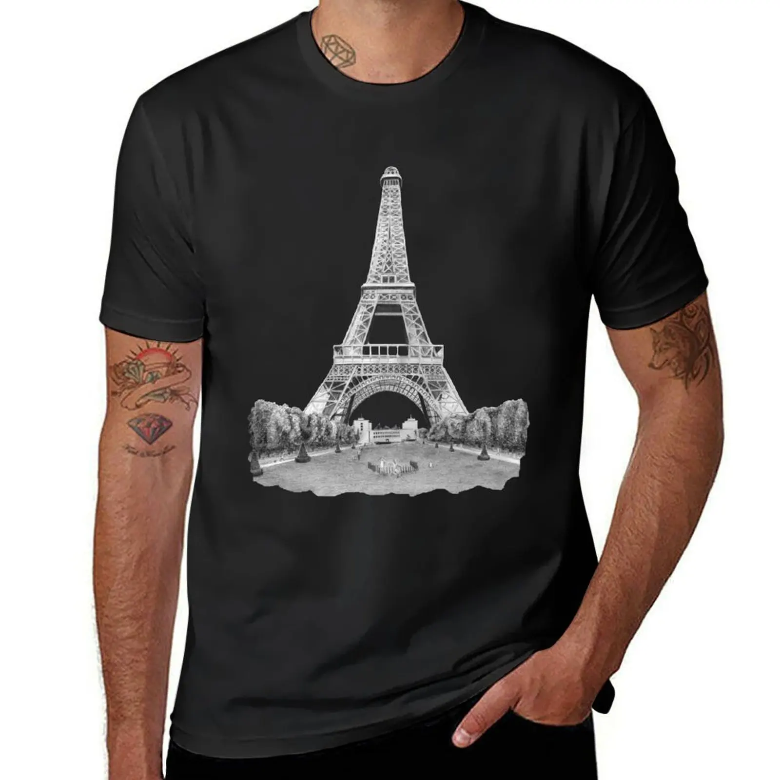 

Eiffel Tower T-Shirt quick drying customizeds plain mens tall t shirts