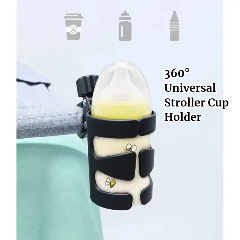 

Universal Baby Stroller Cup Holder 360° Rotatable Bottle Holder for Bike Wheelchair Walker Bicycle Stroller Accessories