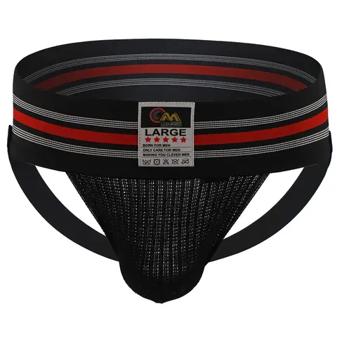 CLEVER-MENMODE roupa interior masculina atlético jock cinta apoiador jockstrap cintura larga cuecas respirável treino esporte