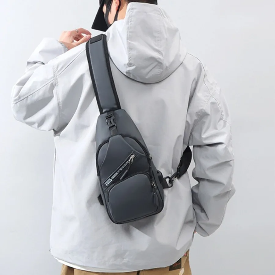 

Модная нагрудная сумка, модная текстура, повседневная мужская кожаная пленка, простая цветная сумка на плечо, рюкзак, поясная сумка, сумки через плечо