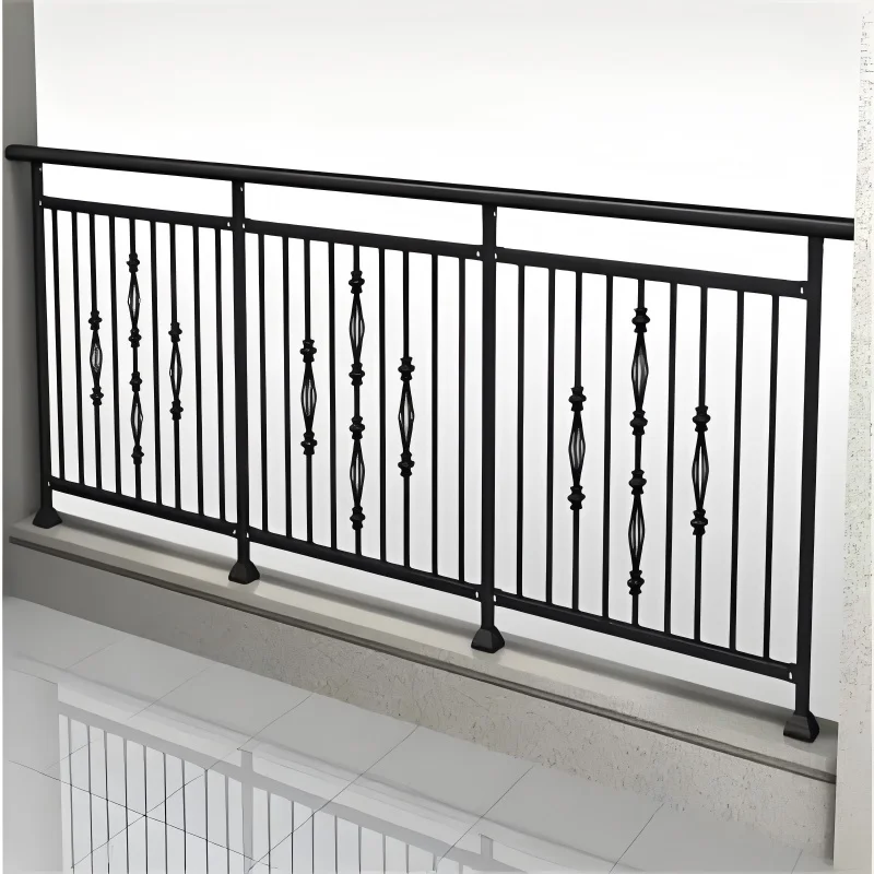 تخصيص درابزين شرفة أنابيب الصلب المجلفن مع درابزين شرفة الحديد المطاوع للخارجية المضادة للصدأ #1