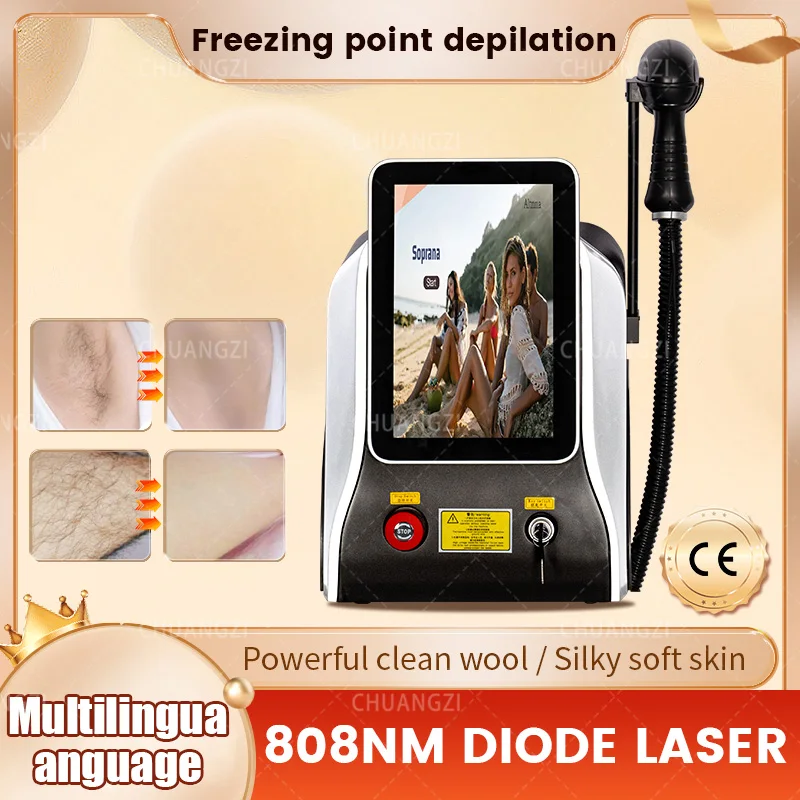 

3 Wavelength 755 808 1064nm Permanent Hair Removal Diode Elight Laser Platinu Machine 2024 Portable