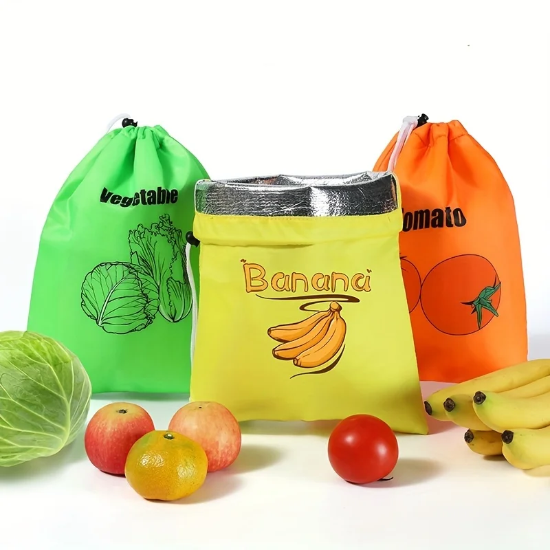 3 قطعة الخضار والفواكه الطماطم حقيبة تسوق حقيبة التخزين الطازجة حفظ للصدمات الخس الموز الطازجة حفظ حقيبة الرباط