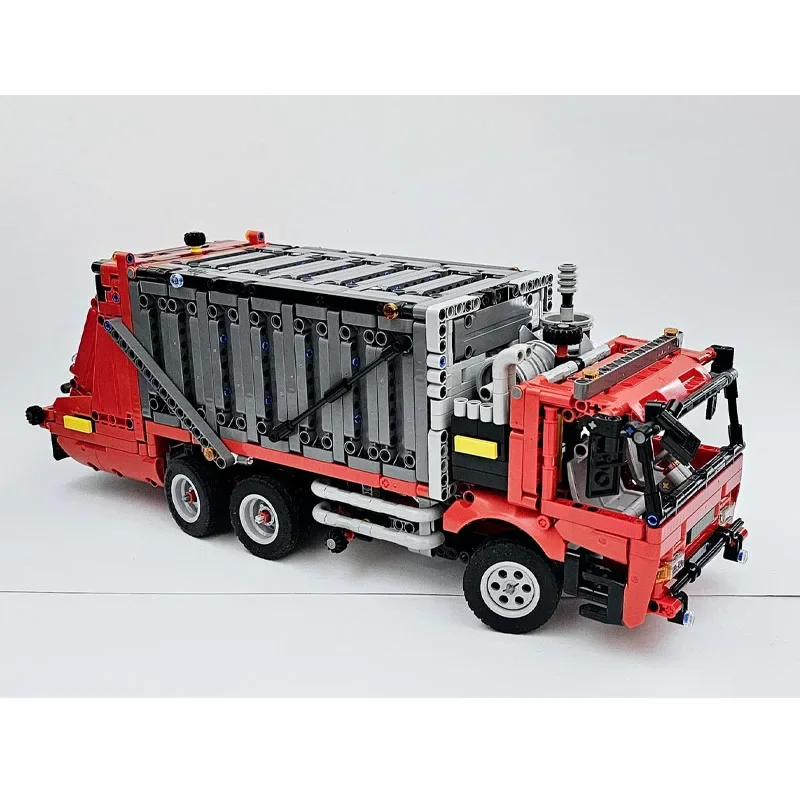 MOC-38031 Modello di blocco di costruzione di camion della spazzatura per servizi igienico-sanitari urbani, 1692 pezzi, regalo giocattolo per ragazzi e bambini