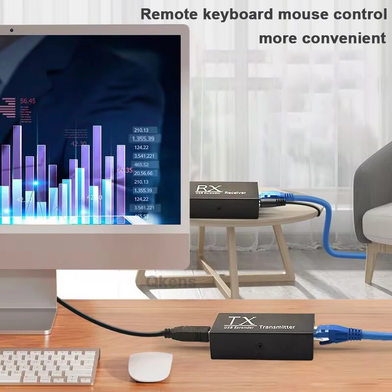 Imagem -06 - Extensor Usb de 120m Adaptador de Hub Usb de Portas sobre Cabo de Rede Ethernet Rj45 Cat6 60m para Unidade Flash u Mouse e Teclado de Disco u