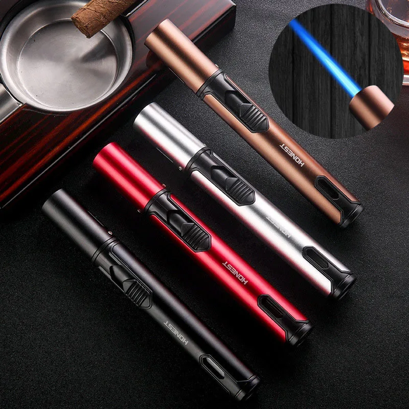 

New Long Sword Long Inflatable Metal Lighter Straight Into The Flame Personalized Spray Gun Portable Outdoor Cigarette Lighter