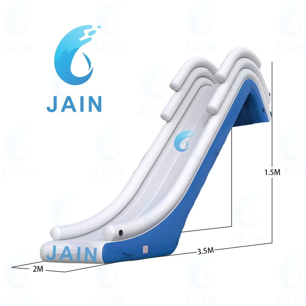 Inflatable Large Yacht Water Slide, 6m or 3.5m Floating Dock Boat Sea Kids/Adult Compact for Yacht, Ship(with Air Pump)