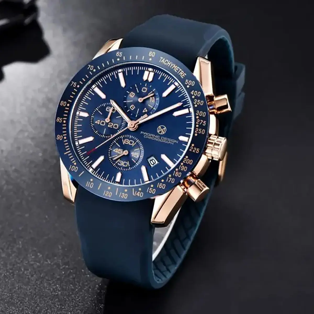 Pagane Design 2024 New Luxury Men\'s Quartz Chronograph Sapphire Stainless Steel Waterproof 3Bar C3 Sports Reloj Hombre Watches F