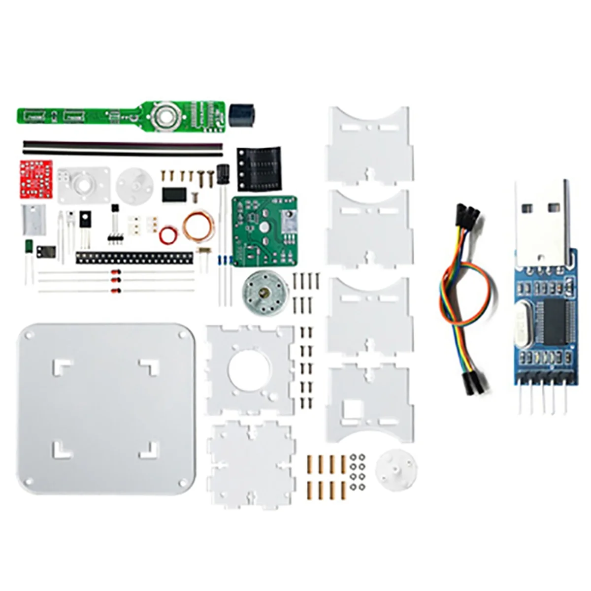 Flat Rotation LED Dot Matrix Display DIY Kit 51 Single Chip Microcomputer Welding DIY Electronic Parts,with Downloader