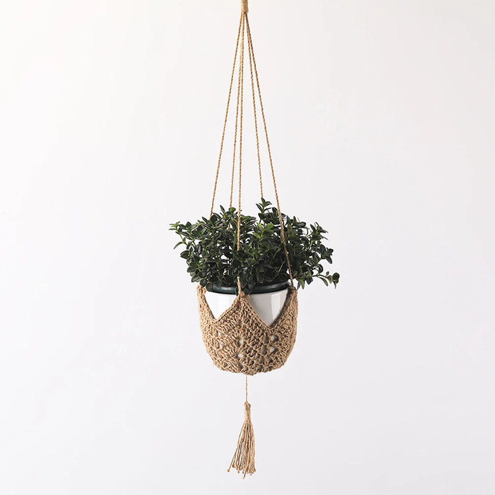 

Macrame Plant Hanger Woven Flower Pot Tassels Wall Mount Planter Basket Durable Practical Indoor Outdoor Garden Use