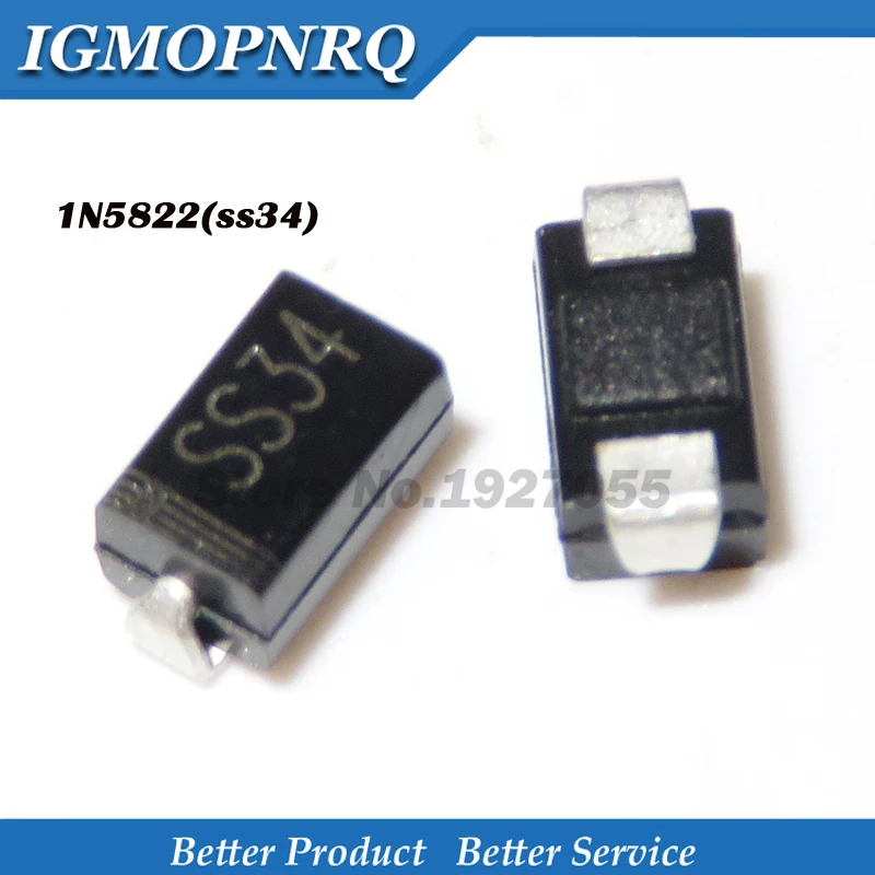 100pcs überlegene Qualität Gleich richter diode 1 n5822 sma ss34 smd do-214ac in5822 schottky diode ss34 smd neu