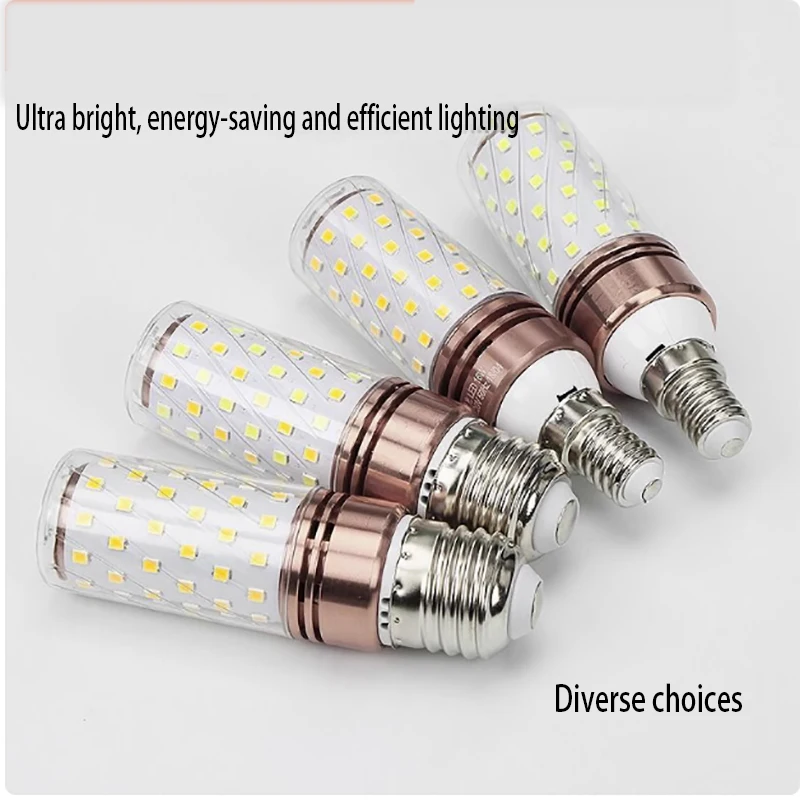 

LED light bulb, household indoor crystal chandelier, three color dimming E14 small screw energy-saving corn light bulb