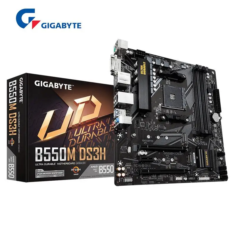 Go! GIGABYTE New GA B550M DS3H Micro-ATX AMD B550 DDR4 4733(O.C.)MHz M.2 USB 3.2 128G Double Channel Socket AM4 Motherboard