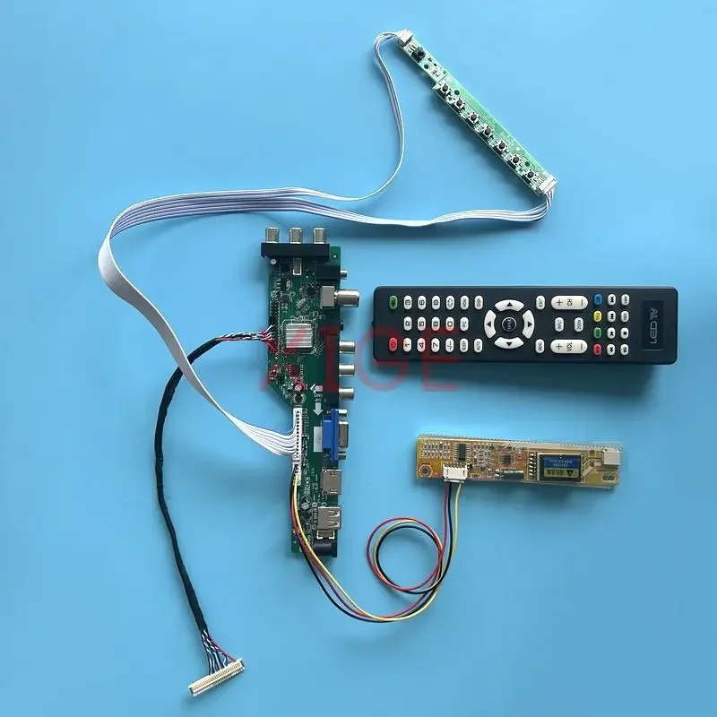 

For LTD141EA0D LTD141EA0V LTD141EACV Driver Board DVB Digital Signal 1024*768 1CCFL DIY Kit USB+HDMI+VGA+AV+IR LVDS-30Pin Screen