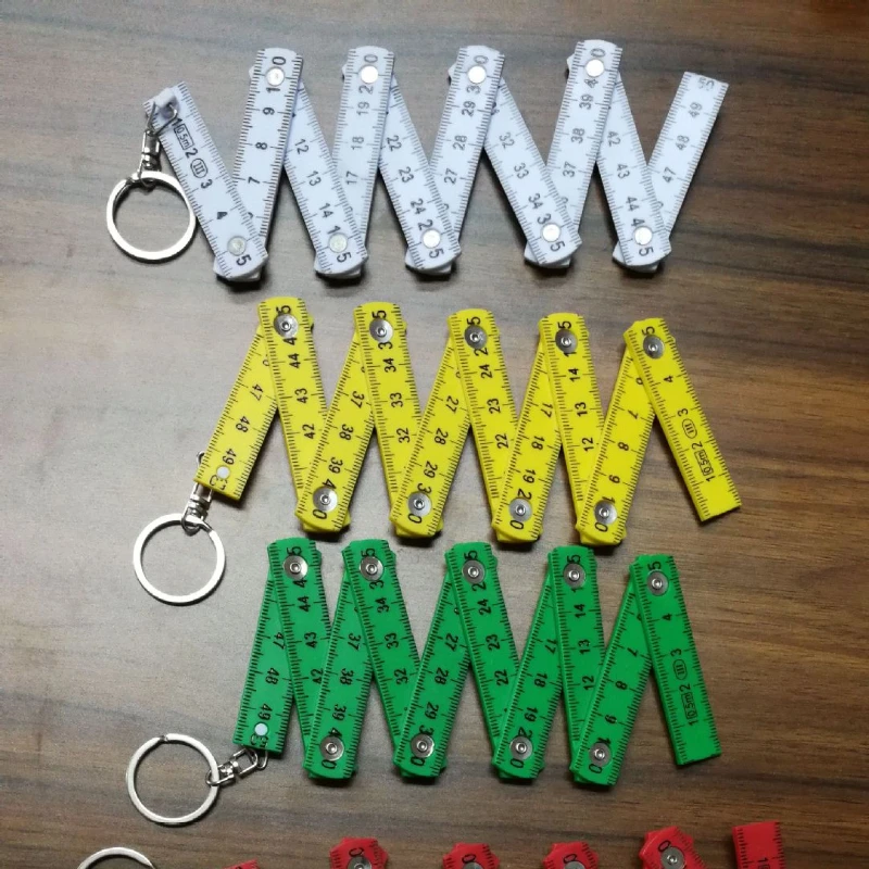 Wholesale ABS Woodworking 0.5M10 Layer Folding Ruler Keyring for Convenient Storage High Precision and Lightweight Travel