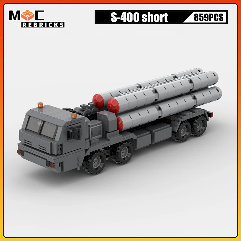 MOC Building Blocks S-400 Missile Trucks Trailer Military Engineering Vehicle Technology Bricks Toys Assembly Gifts Sets For Kid