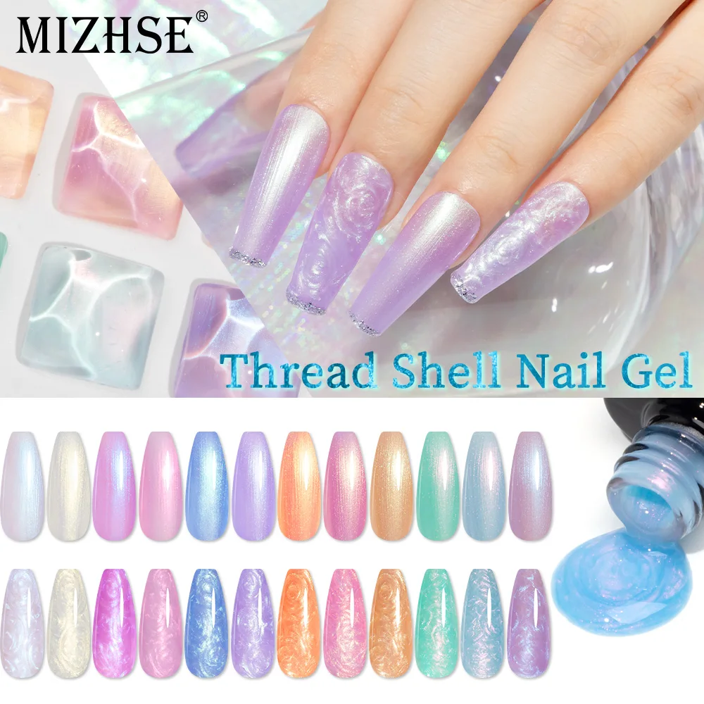 MIZHSE-Verhéritage à ongles en gel, 10ml, paillettes 3D, œil de chat, perle magnétique, Soak Off, UV, manucure, N64.Art