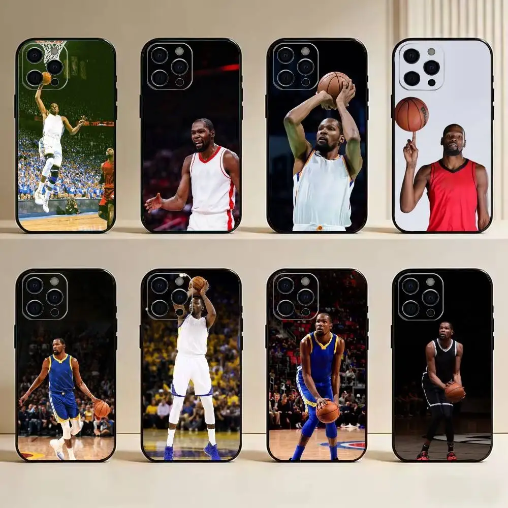 Capa de Celular K-Kevin D-Durant-Basketball-Sport-America para iPhone 17, 16, 15, 14, 13, 12, 11 Plus, Pro Max e Outros, Capa Protetora Macia Preta