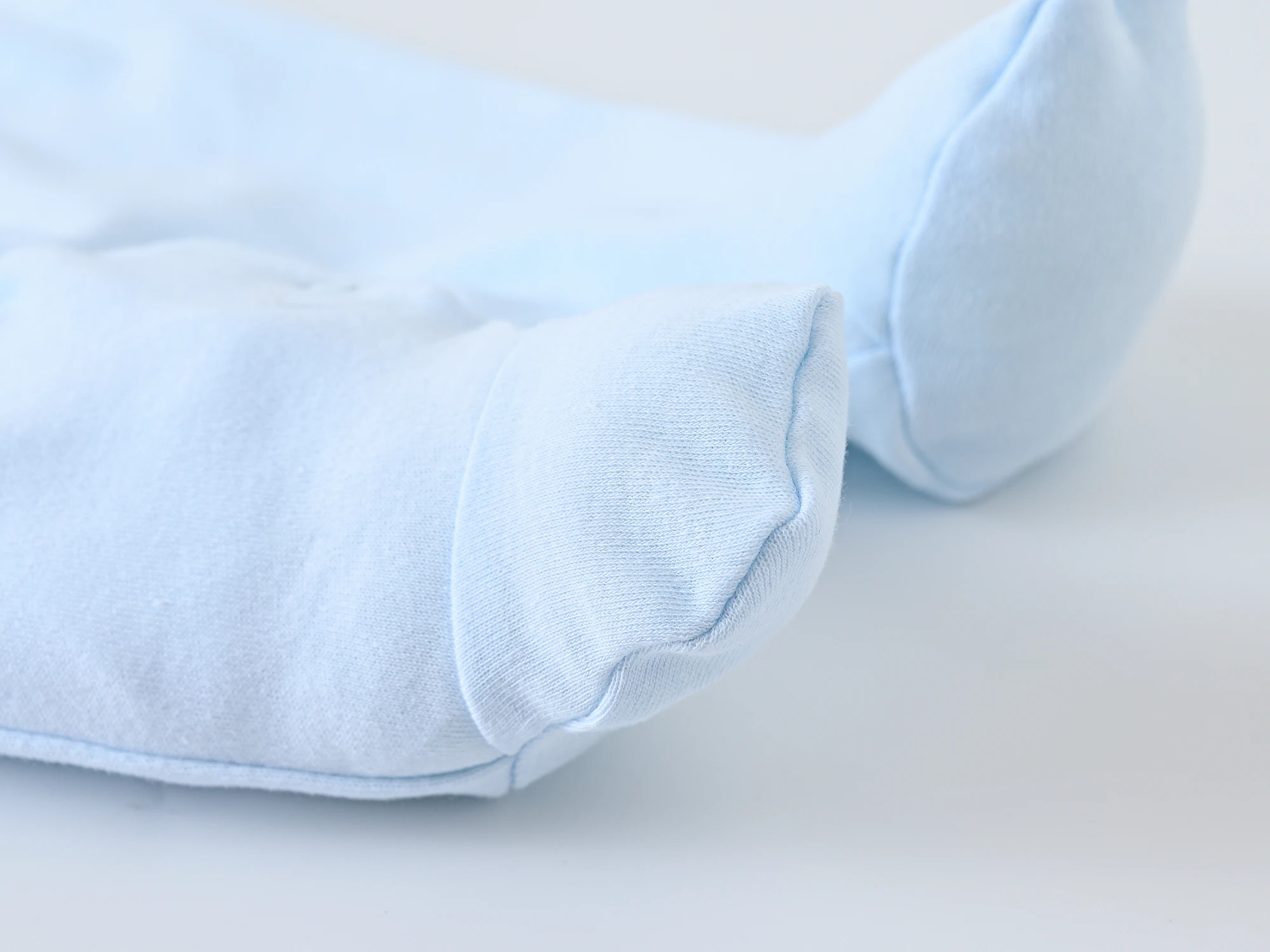 Baby Jungen Strampler-Set mit Kronen-Stickerei, Herbst, Hellblau, Doppelstrick-Baumwolle, Langarm, mit Füßen, mit Mütze und Handschuhen, 1 Set – Detail 14