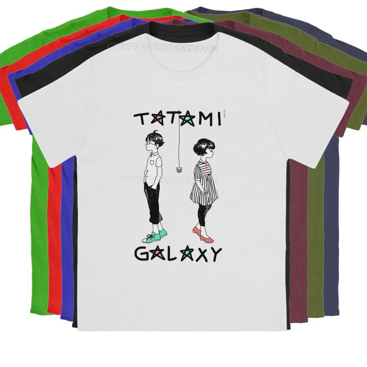 Star Men's T-shirts The Tatami Galaxy Ozu Anime Novelty Tee Shirt Men T Shirts Camisas T-Shirts Cotton Graphic Men Clothing