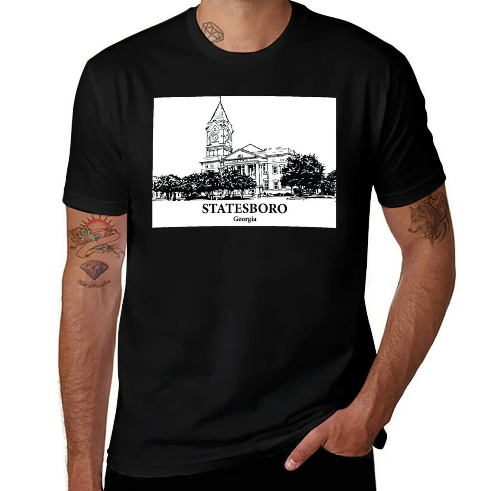 

Statesboro - футболка Georgia, футболка большого размера с аниме, мешковатые рубашки, большие и высокие футболки для мужчин