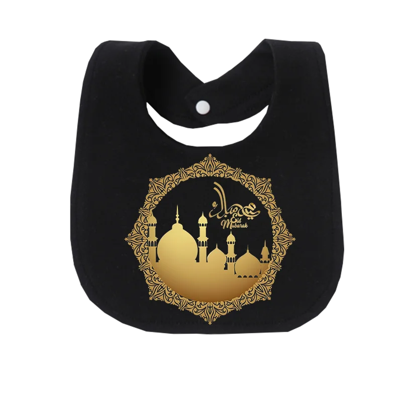 Arabesque Print 2-Layer Drool Bib Adjustable Snap Button Cute Cartoon Baby Must Haves Mommy And Baby Lovely Baby Toy