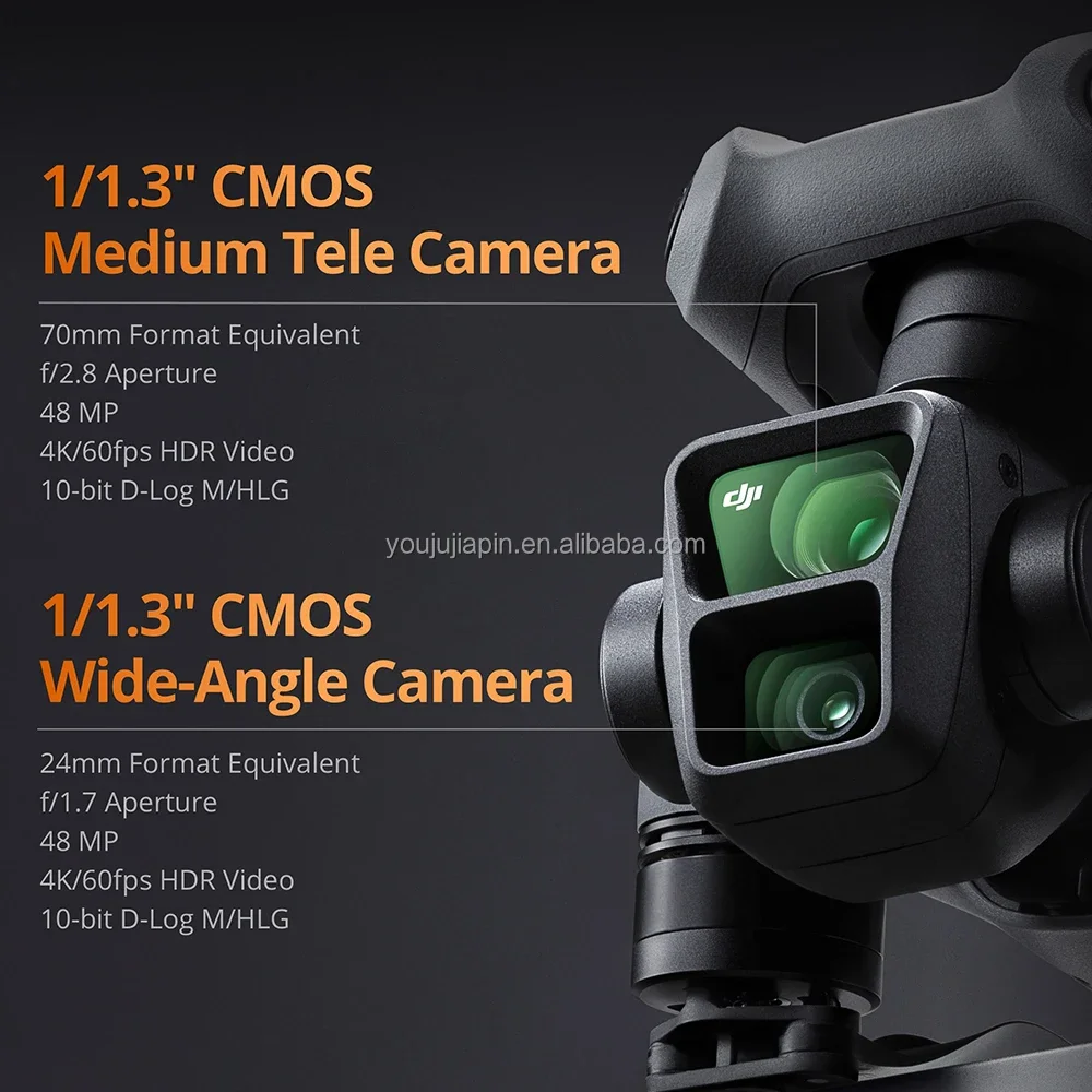 Air 3 ( RC-N2) Possess 1/1.3 inch CMOS Medium Tele & Wide-Angle Dual Primary Cameras 26-Min Max Flight Time  New