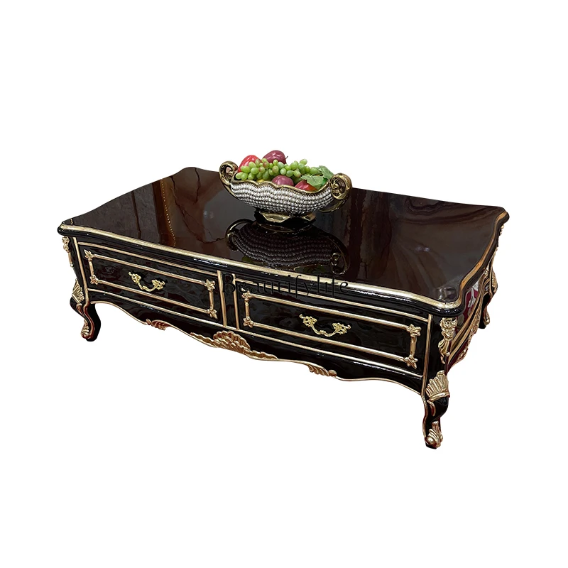 

French solid wood coffee table, villa small apartment tea table living room home
