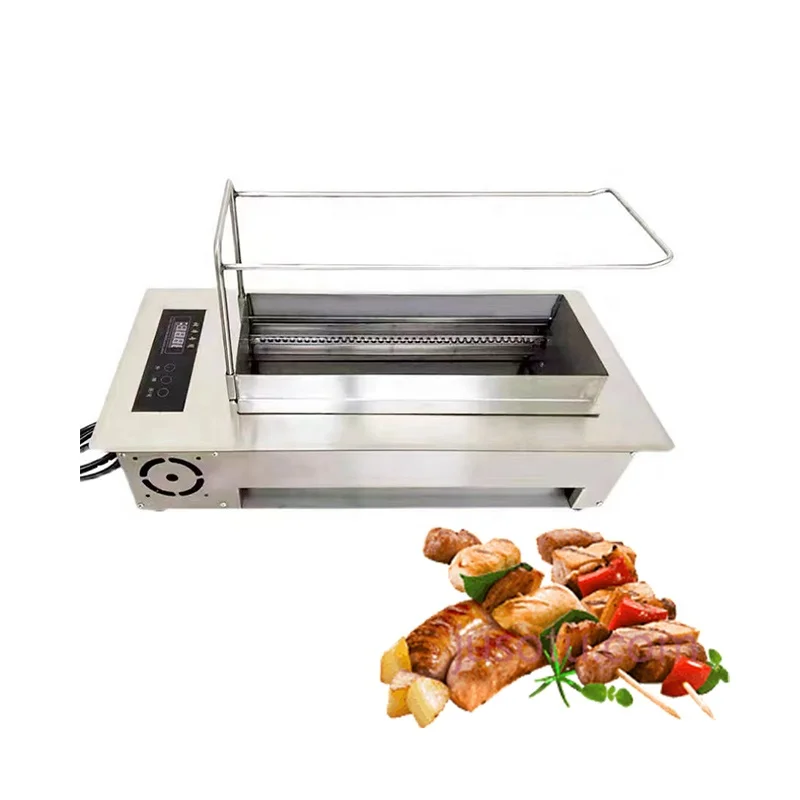 Automatic Flip Electric Grill Commercial Smokeless Self-service Kebab Machine Restaurant Table Special Roasting Plate